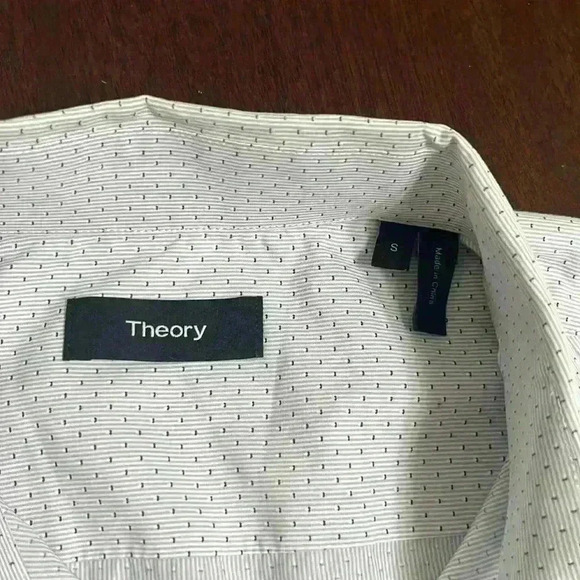 Theory Men's Dress Shirt Long Sleeve Regular Fit Button Up - Picture 5 of 12